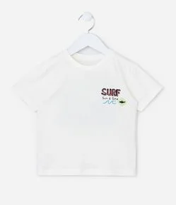 Camiseta Infantil com Estampa Frente e Costas Surf - Tam 1 a 6 Anos