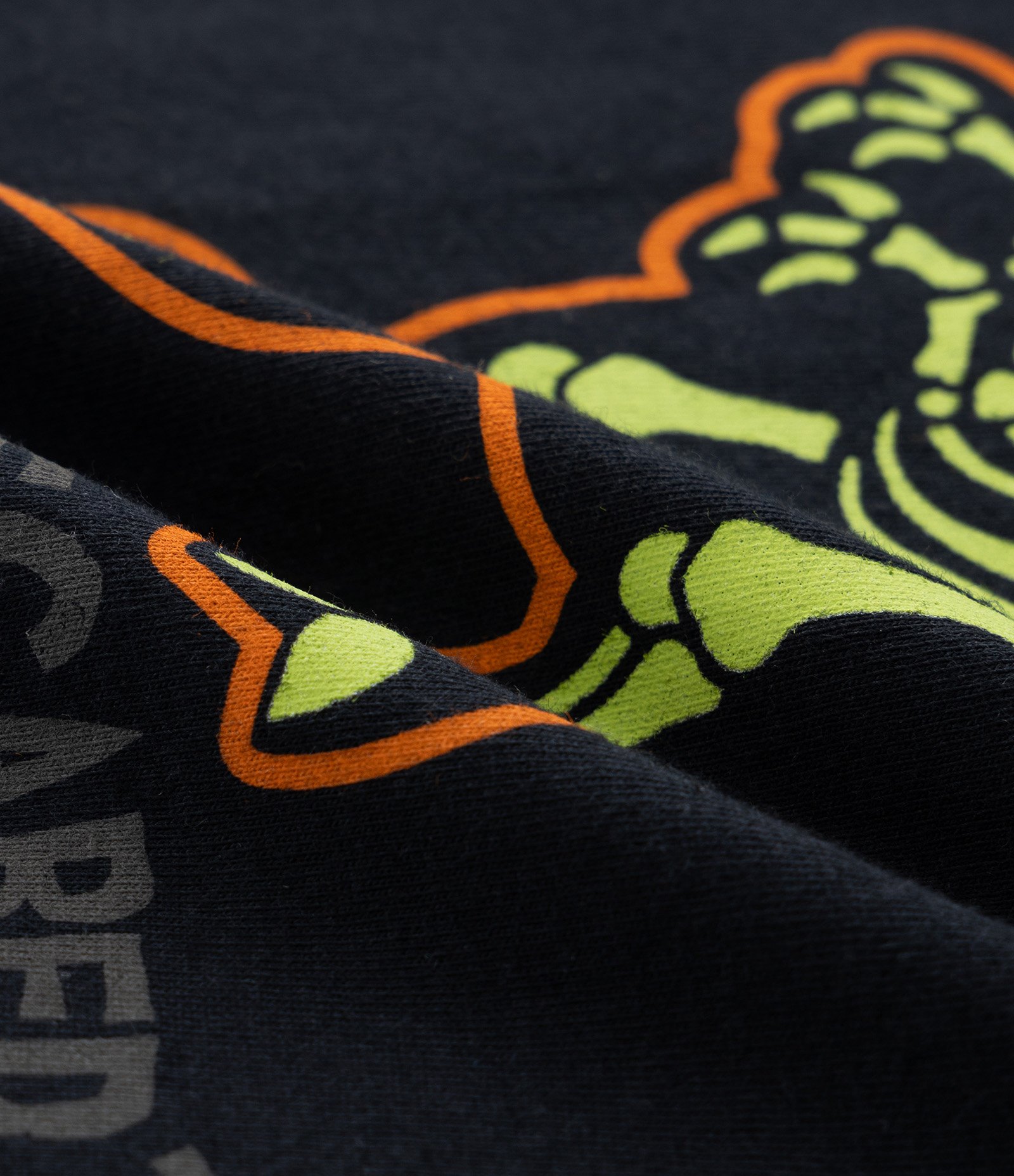 Camiseta Infantil com Estampa de Dino Esqueleto - Tam1 a 6 Anos Preto 4