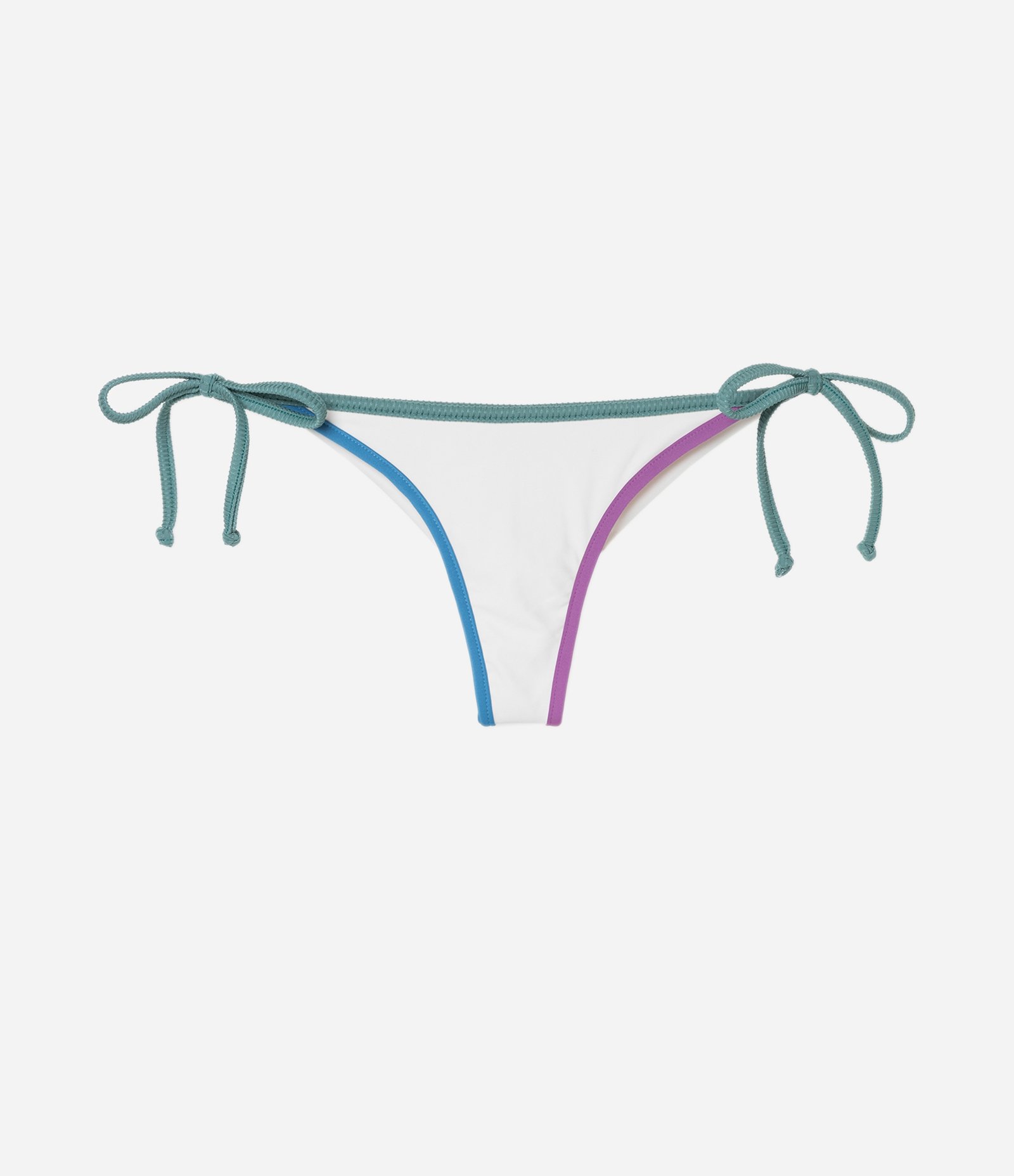 Biquíni Calcinha Lacinho em Microfibra com Viés Colorido Branco 5