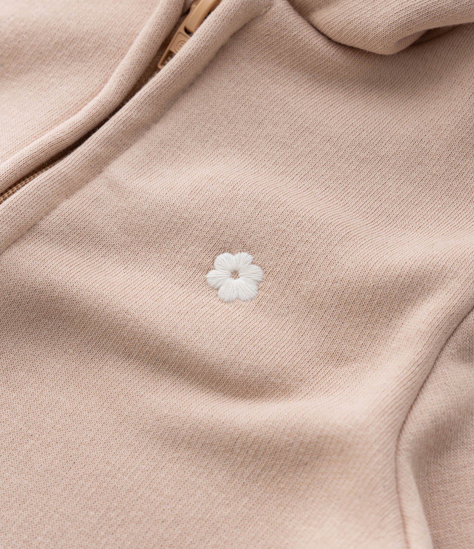 Jaqueta Infantil com Capuz e Bordado de Florzinha - 1 A 5 Anos Bege 8