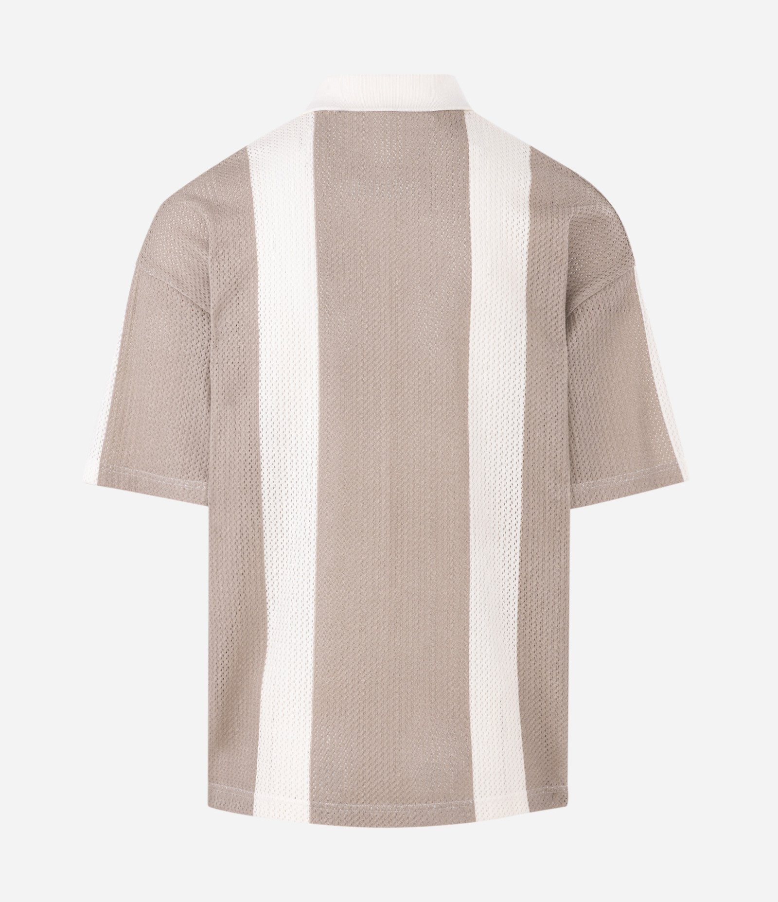 Camiseta Polo Oversized em Tricô Listrada com Bordado The Hamptons Bege 6