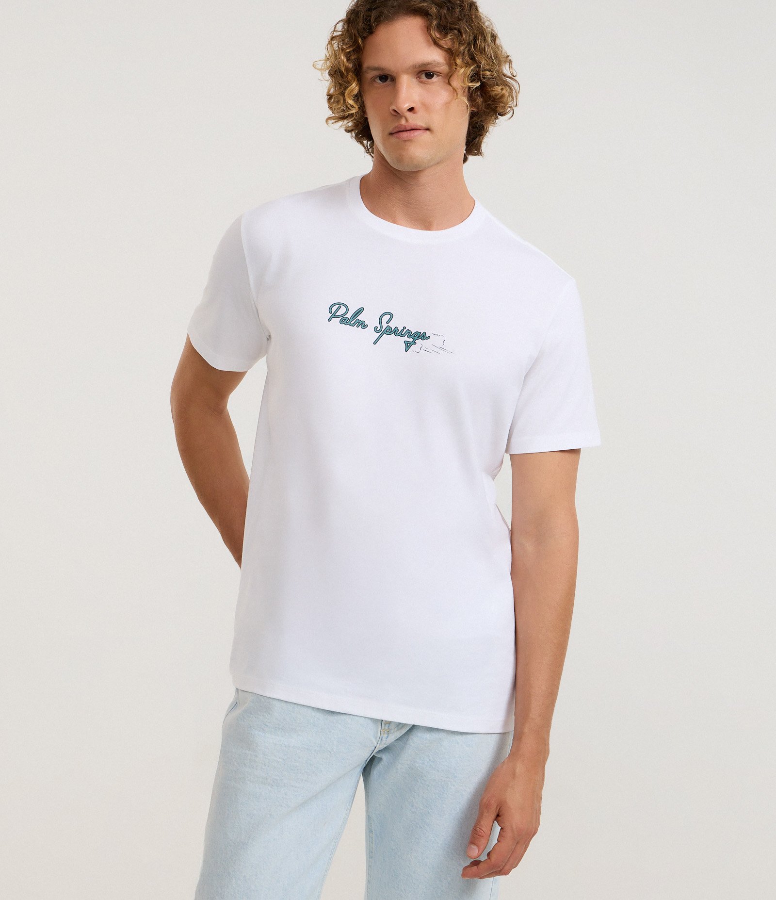 Camiseta Comfort em Algodão com Estampa Lettering Branco 1