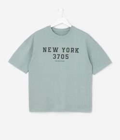 Camiseta Infantil com Estampa New York Frente e Costas - Tam 5 a 14 anos