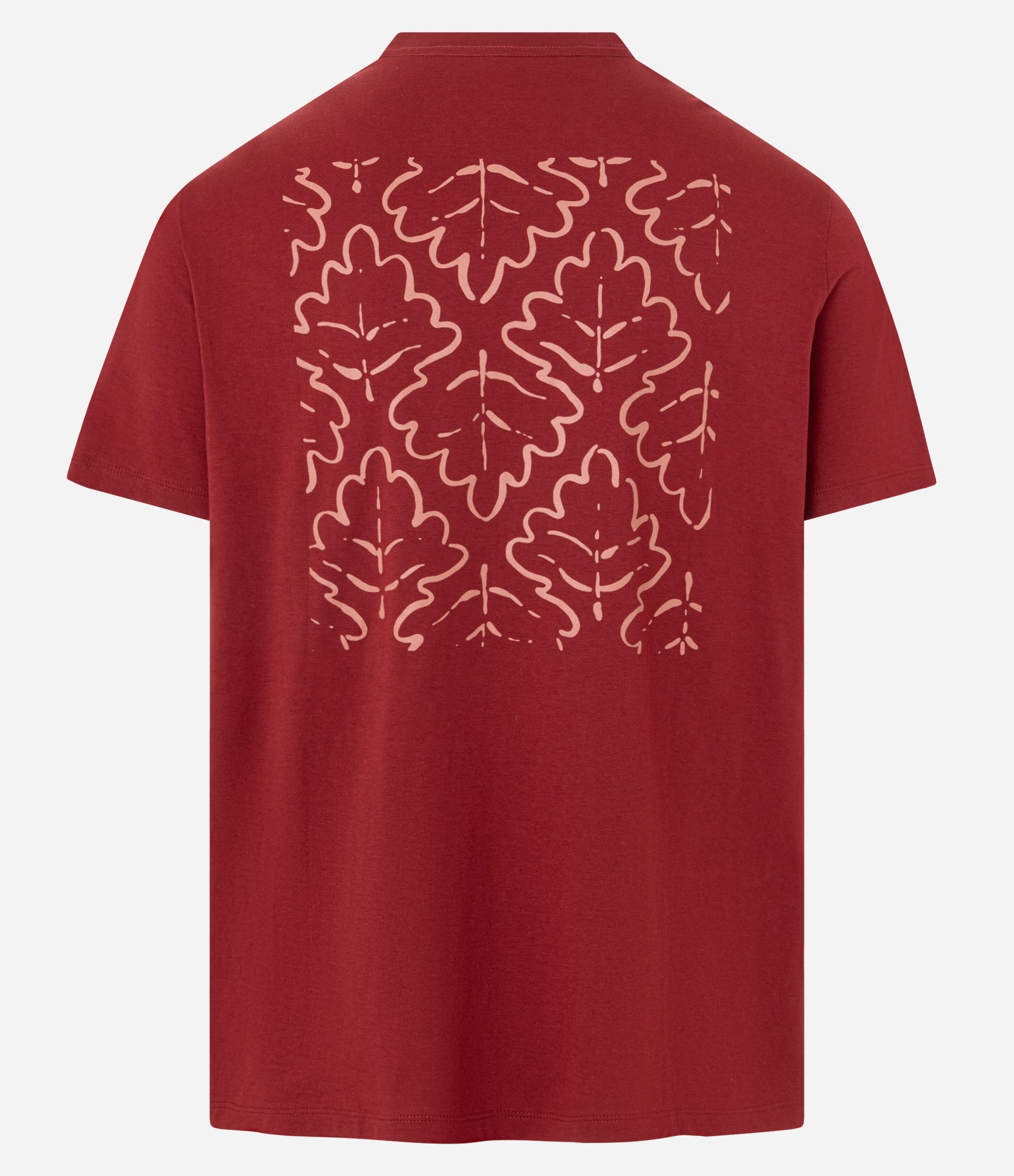 Camiseta Comfort em Algodão com Estampa de Folhagem Natureza Vermelho 3