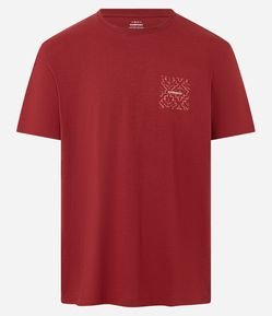 Camiseta Comfort em Algodão com Estampa de Folhagem Natureza