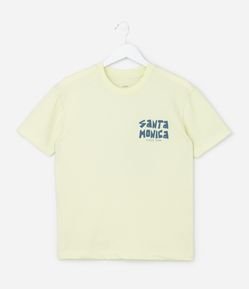 Camiseta Infantil com Lettering Frente e Costas Santa Monica - Tam 5 a 14 Anos