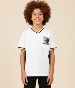 Camiseta Infantil com Estampa e Lettering Stay Steady - Tam 5 a 14 Anos