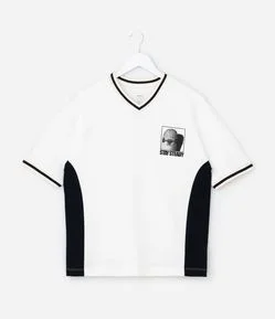 Camiseta Infantil com Estampa e Lettering Stay Steady - Tam 5 a 14 Anos