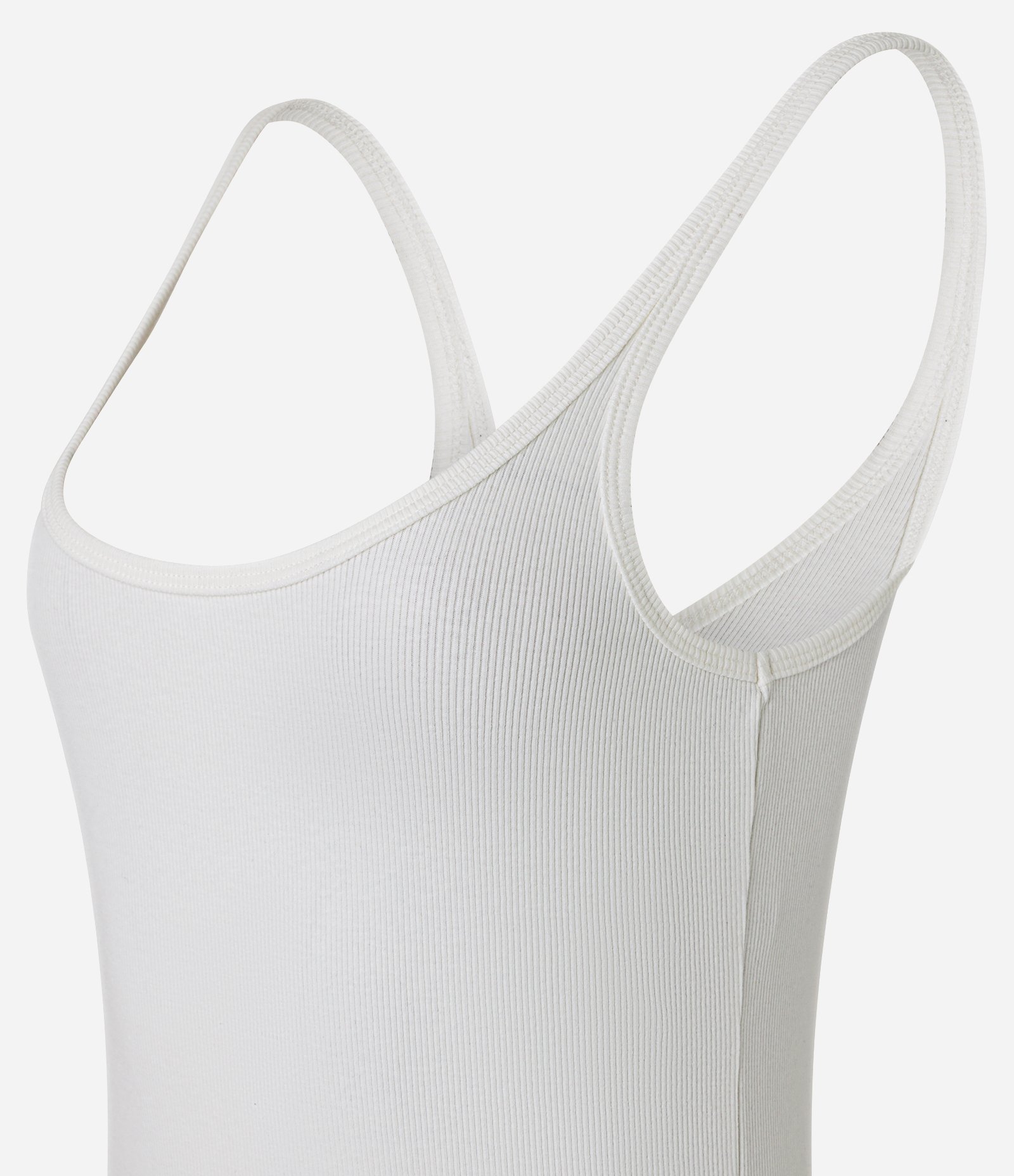 Blusa Canelada em Ribana com Decote U e Alça Fina Branco 2