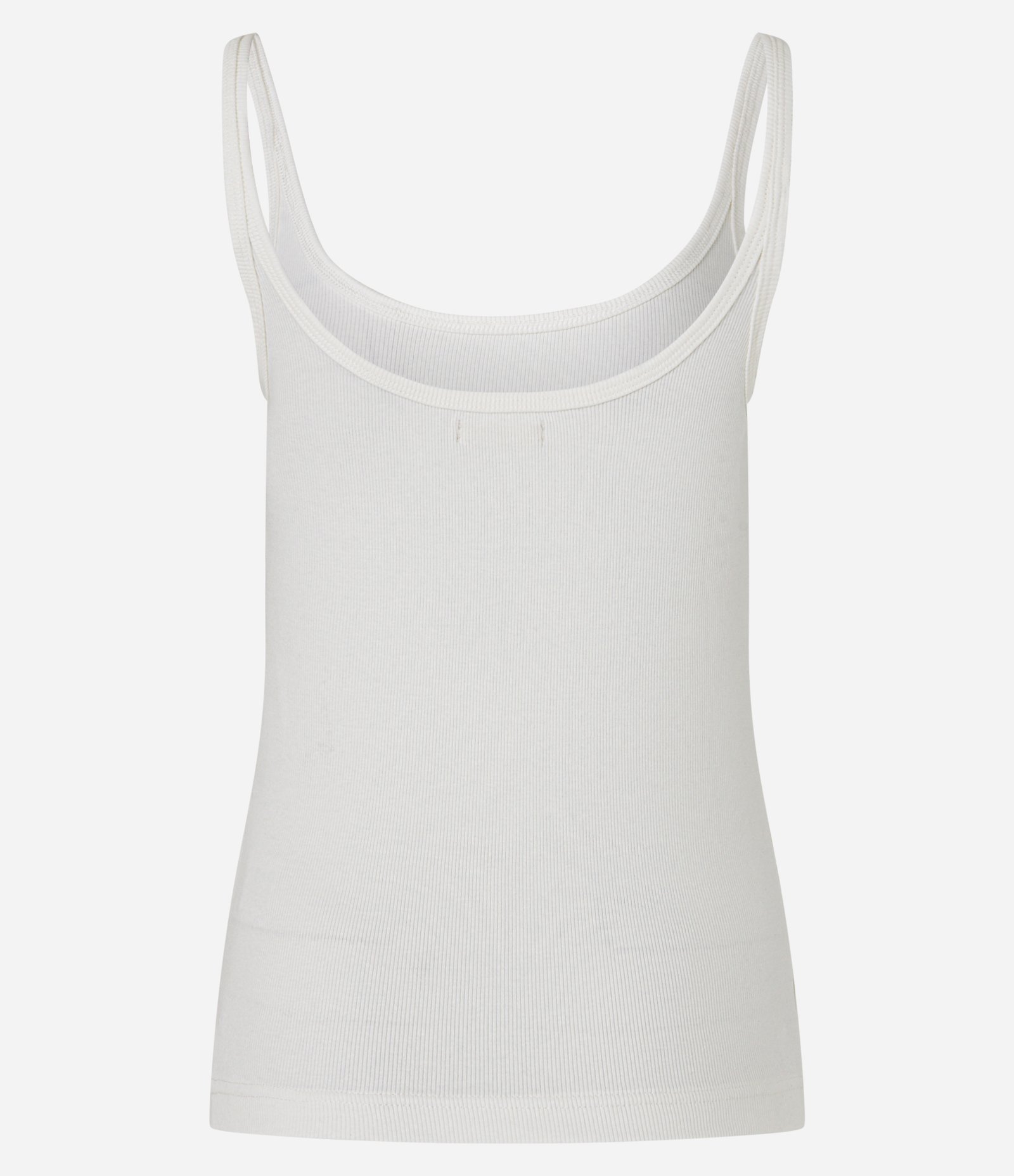 Blusa Canelada em Ribana com Decote U e Alça Fina Branco 4