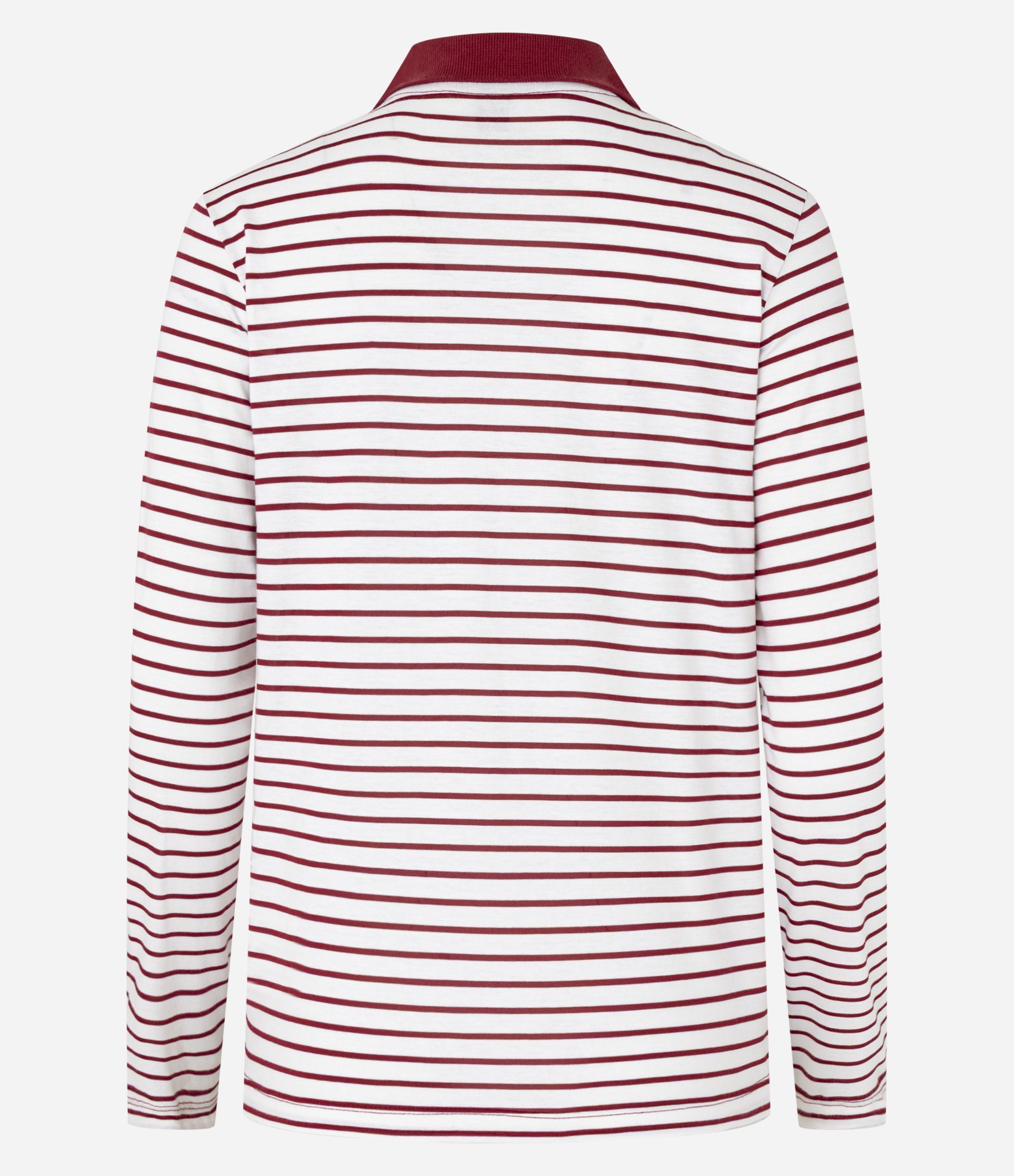 Blusa Listrada em Algodão com Gola Polo e Bordado Cereja Bicolor 7