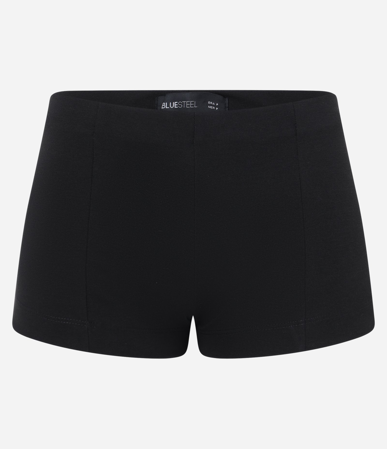 Short Mini em Ponto Roma com Recortes Preto 1
