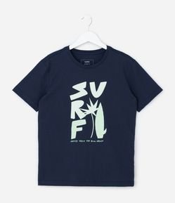 Camiseta Infantil com Estampa Surf - Tam 5 a 14 Anos