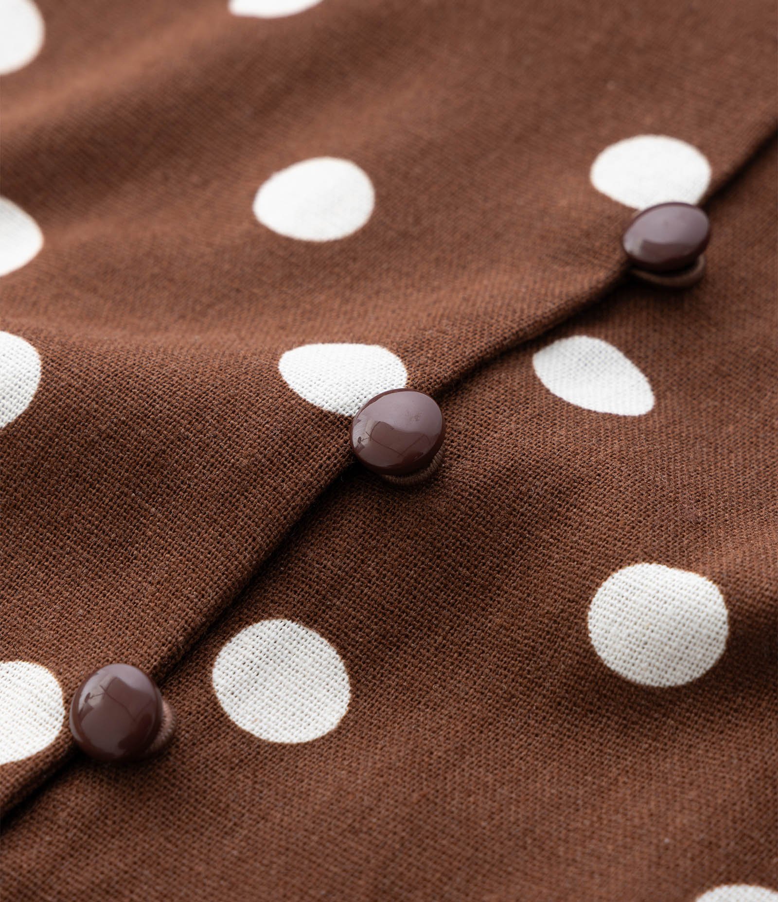 Vestido Curto em Viscolinho Poá com Manga Balonê Curve & Plus Size Marrom 6