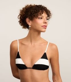 Biquíni Top Cortininha em Microfibra Canelada Bicolor