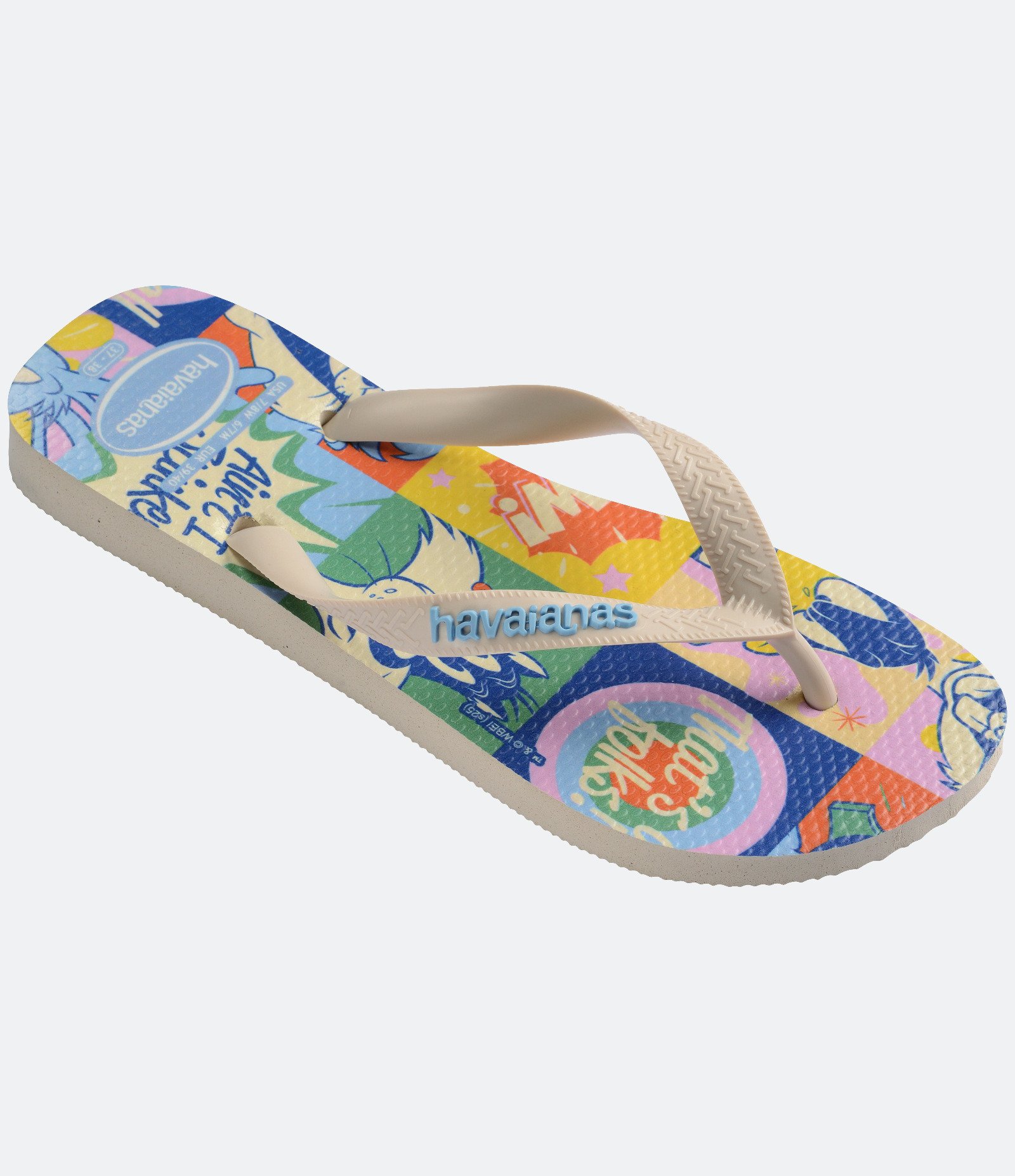 Chinelo com Estampa Looney Tunes Havaianas Bege 2