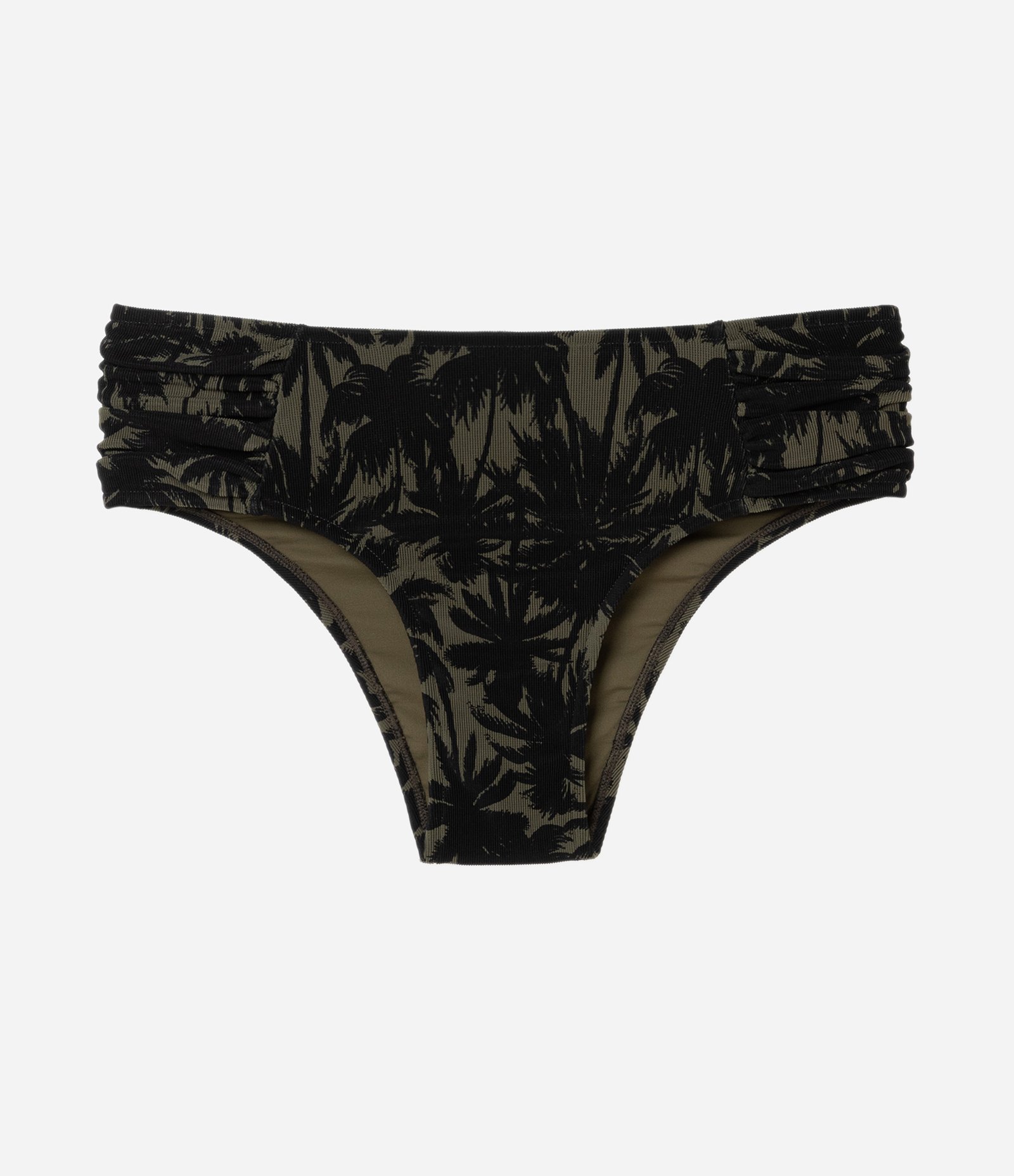 Biquíni Calcinha Sunkini em Microfibra com Estampa de Folhagem Verde/Preto 6