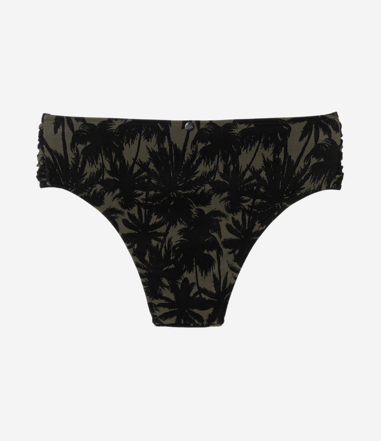 Biquíni Calcinha Sunkini em Microfibra com Estampa de Folhagem Verde/Preto 7