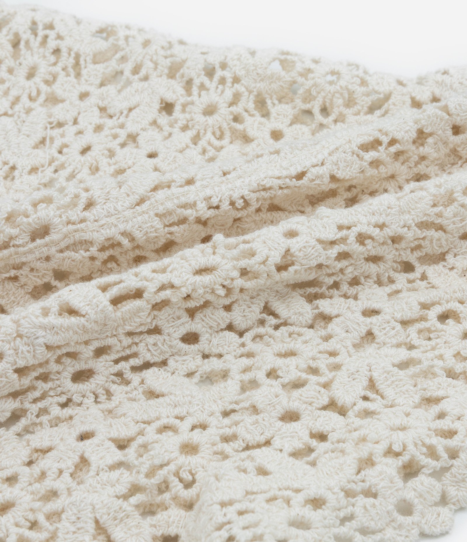 Lenço Triangular em Renda de Algodão Off White 4