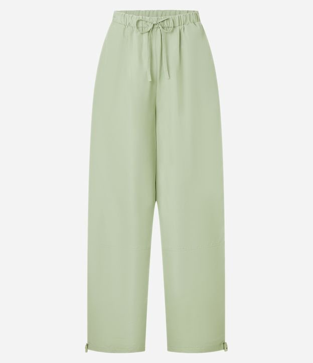 Calça Balloon Alfaiatada Cintura Alta com Puxador na Barra