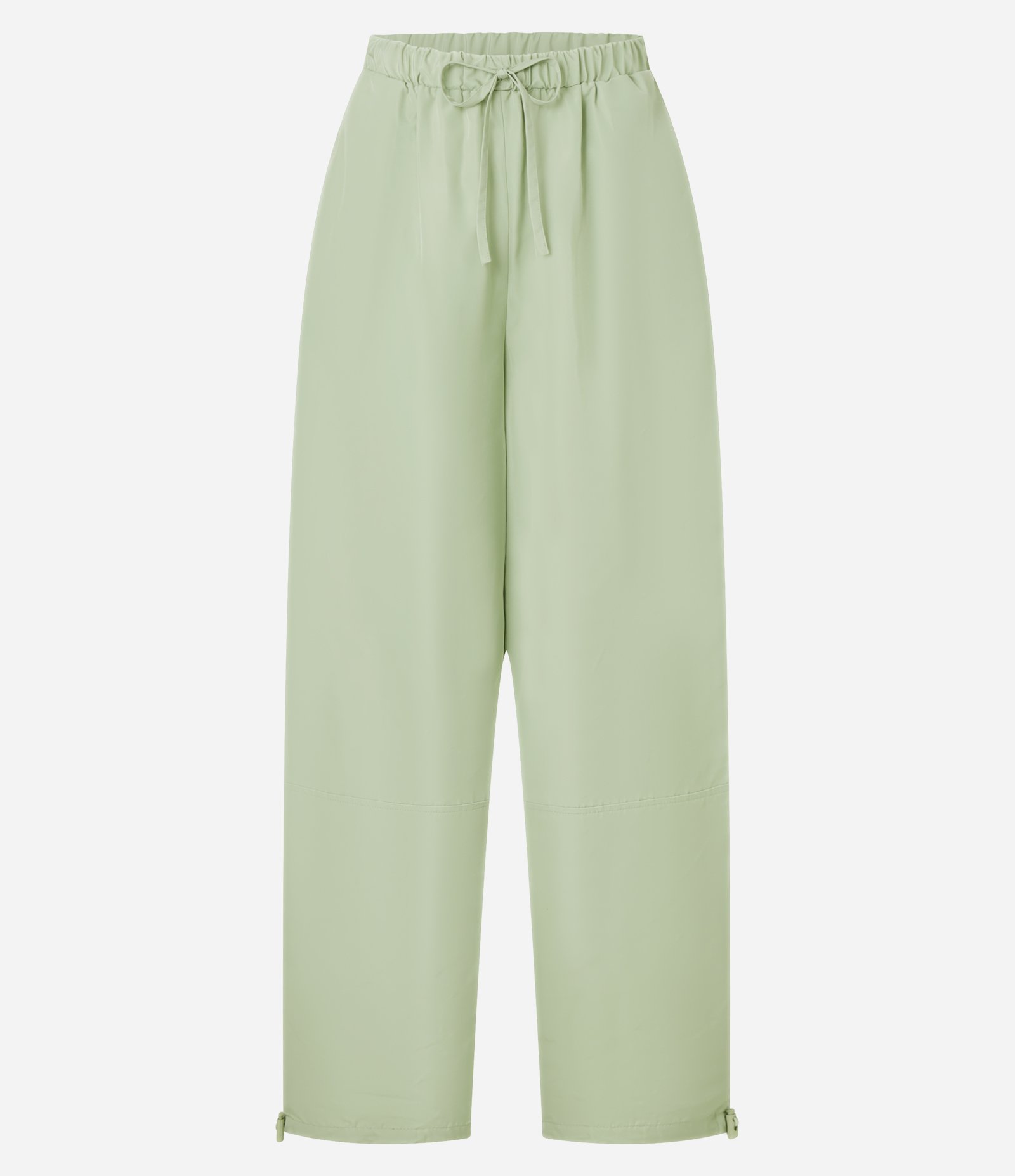 Calça Balloon Alfaiatada Cintura Alta com Puxador na Barra Verde 1