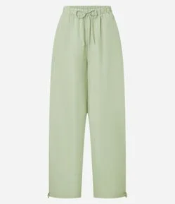 Calça Balloon Alfaiatada Cintura Alta com Puxador na Barra