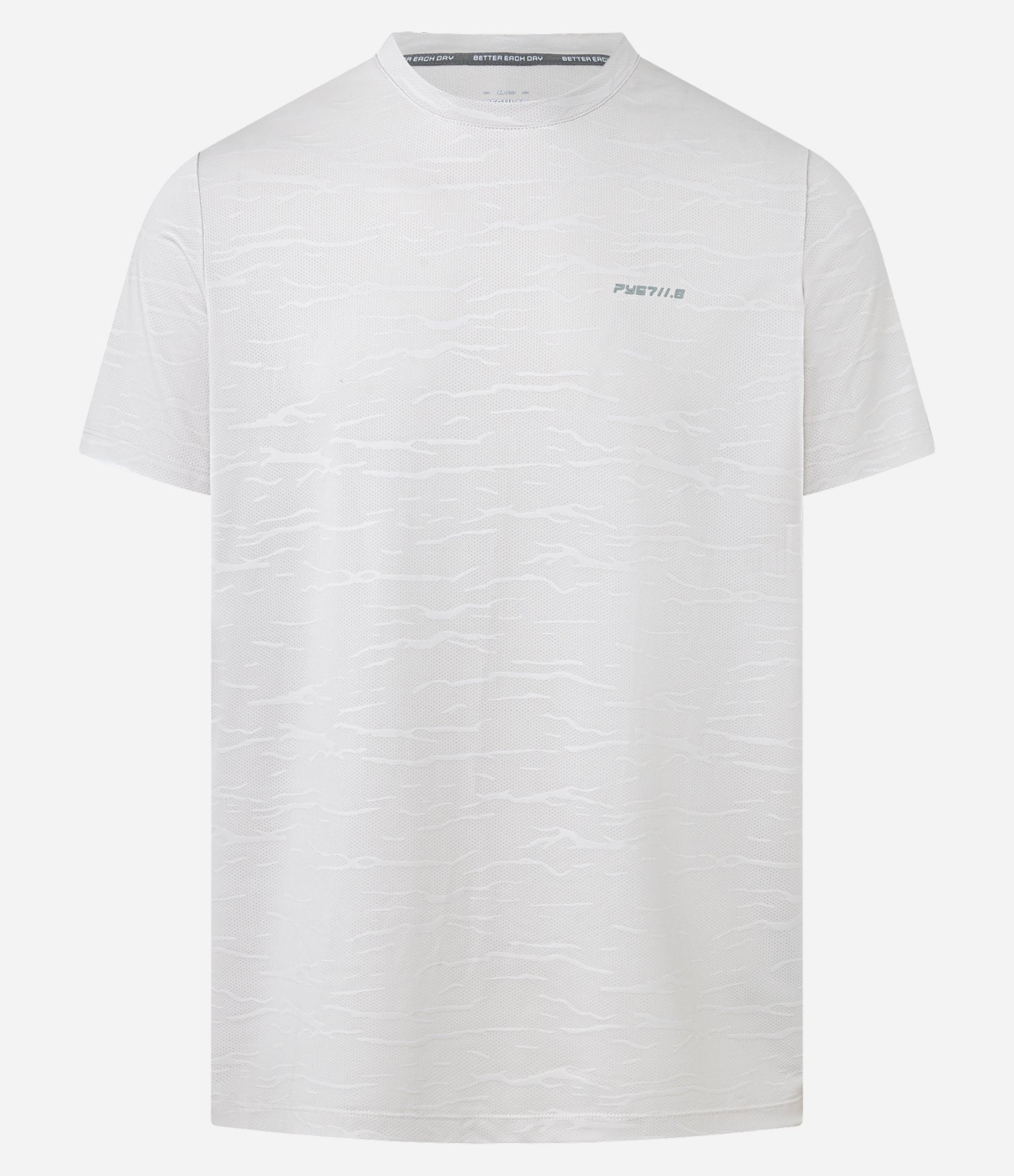 Camiseta Esportiva Regular em Jacquard com Tecnologia Dry Off White 1