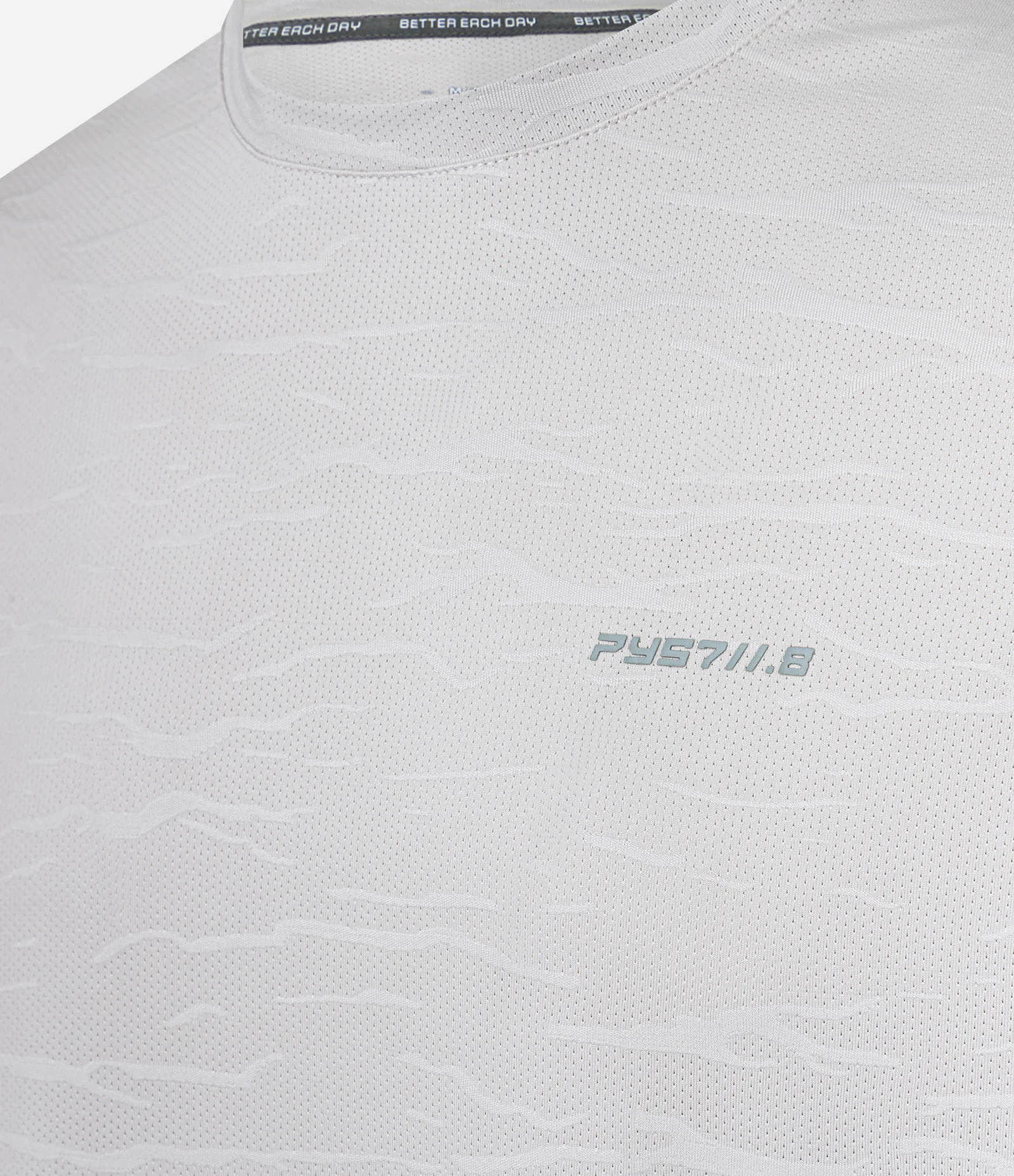 Camiseta Esportiva Regular em Jacquard com Tecnologia Dry Off White 2