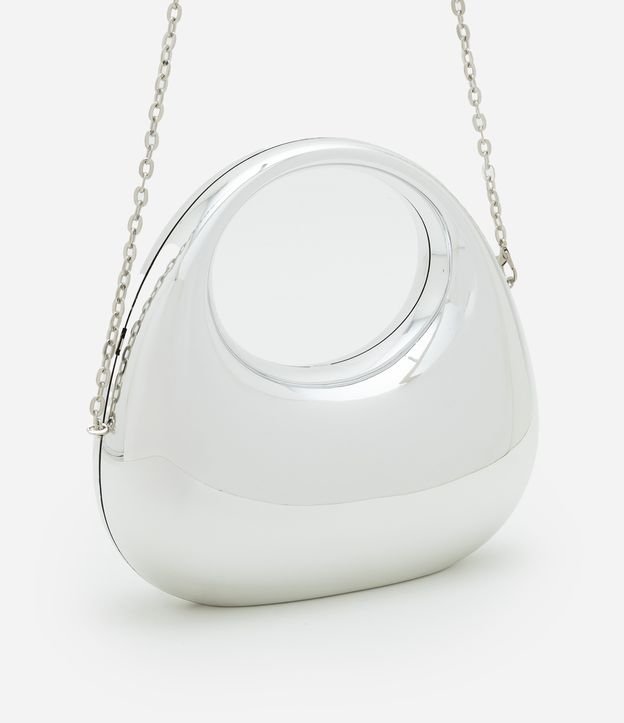 Bolsa Clutch Pequena Estruturada com Alça de Corrente