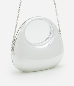 Bolsa Clutch Pequena Estruturada com Alça de Corrente