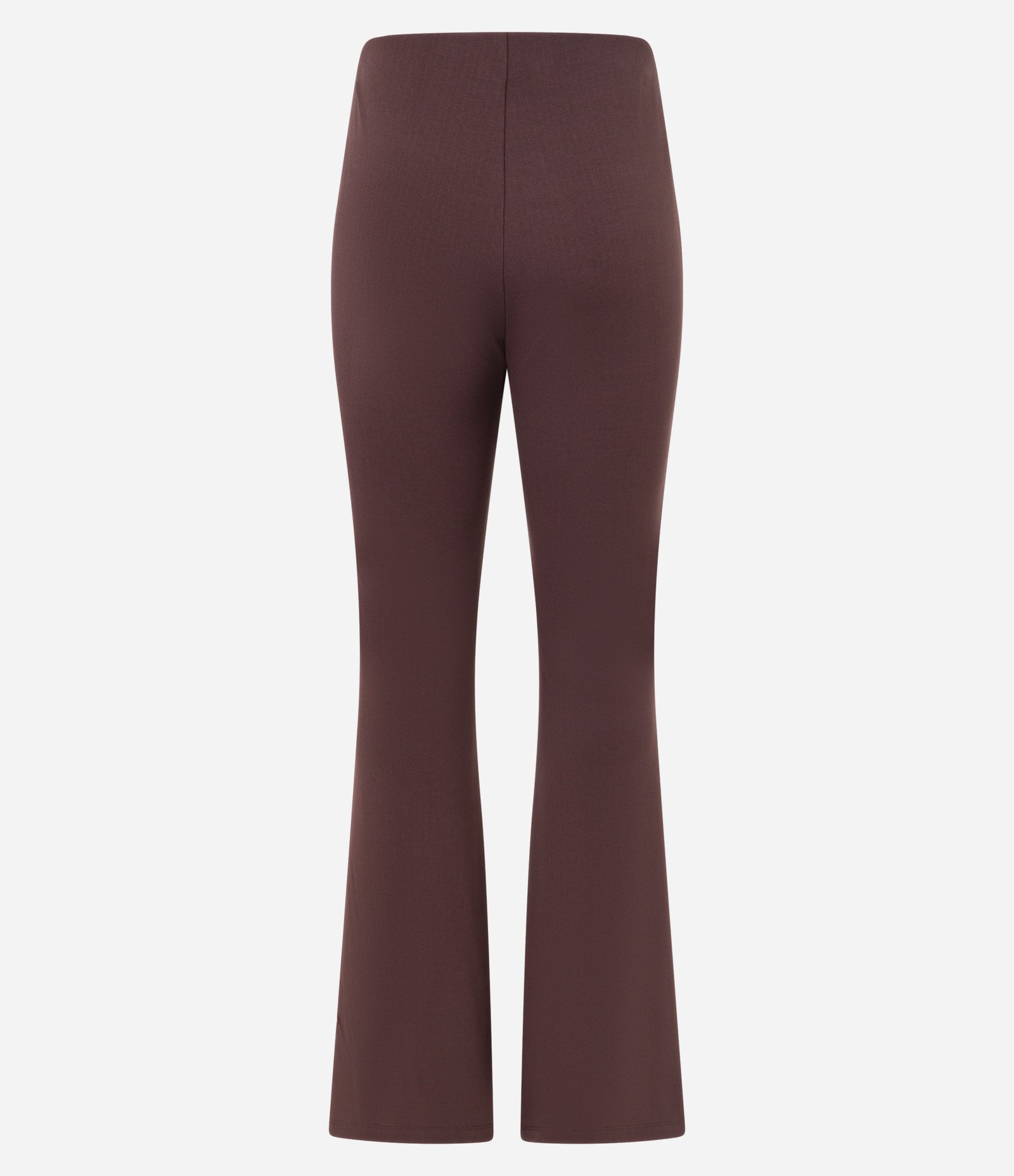 Calça Flare em Ponto Roma com Cós Alto Marrom 2