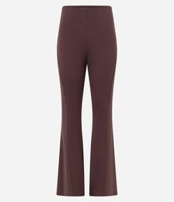Calça Flare em Ponto Roma com Cós Alto