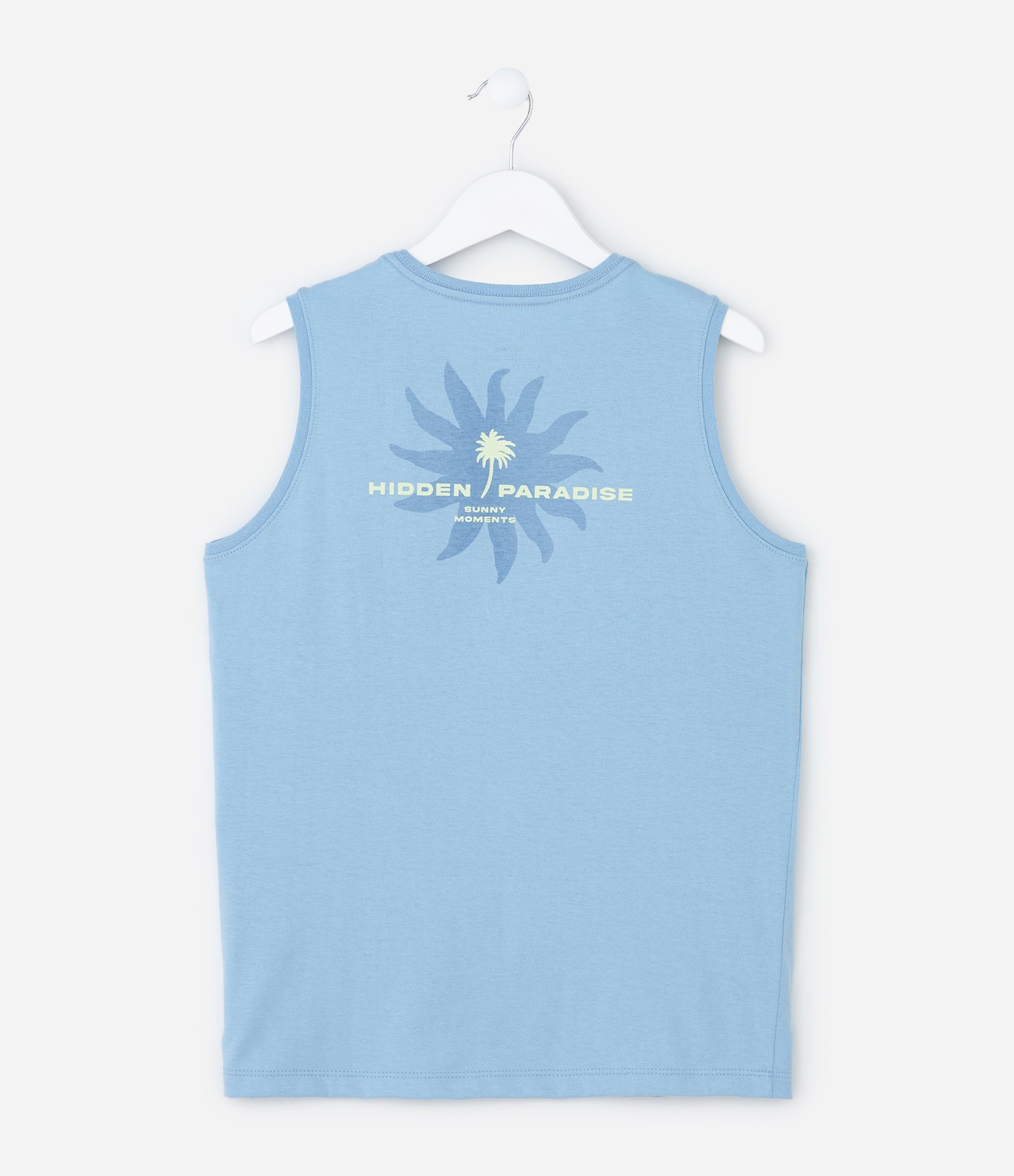 Regata Infantil com Estampa Frente e Costas Paradise  - Tam 5 a 14 Anos Azul 2