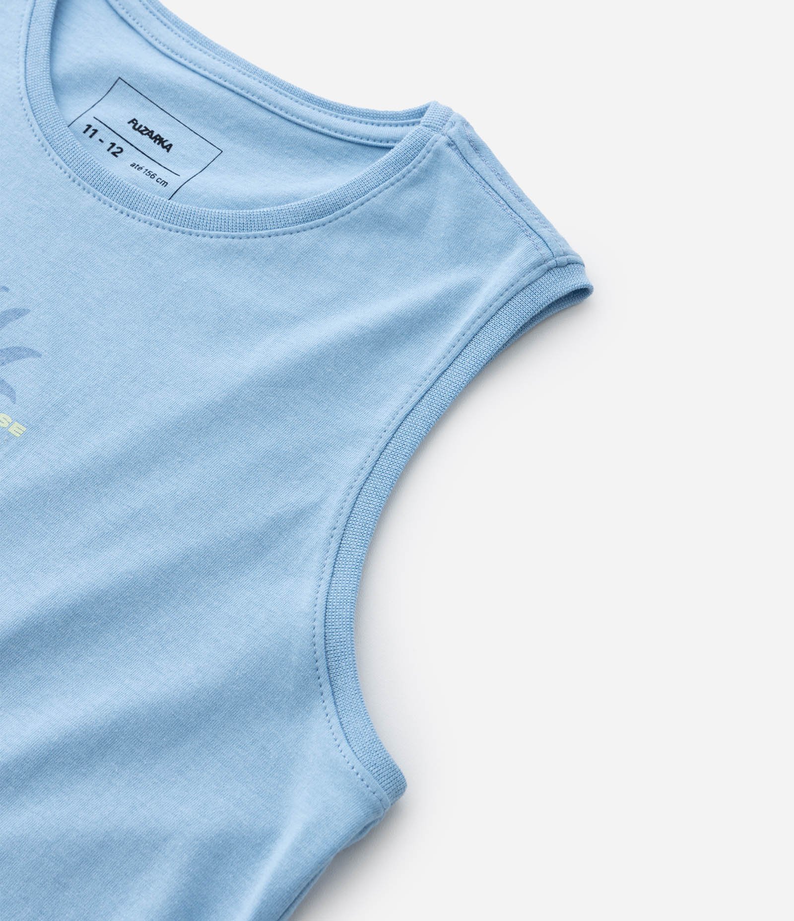 Regata Infantil com Estampa Frente e Costas Paradise  - Tam 5 a 14 Anos Azul 4