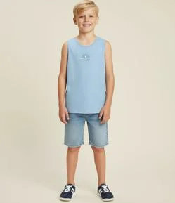 Regata Infantil com Estampa Frente e Costas Paradise  - Tam 5 a 14 Anos