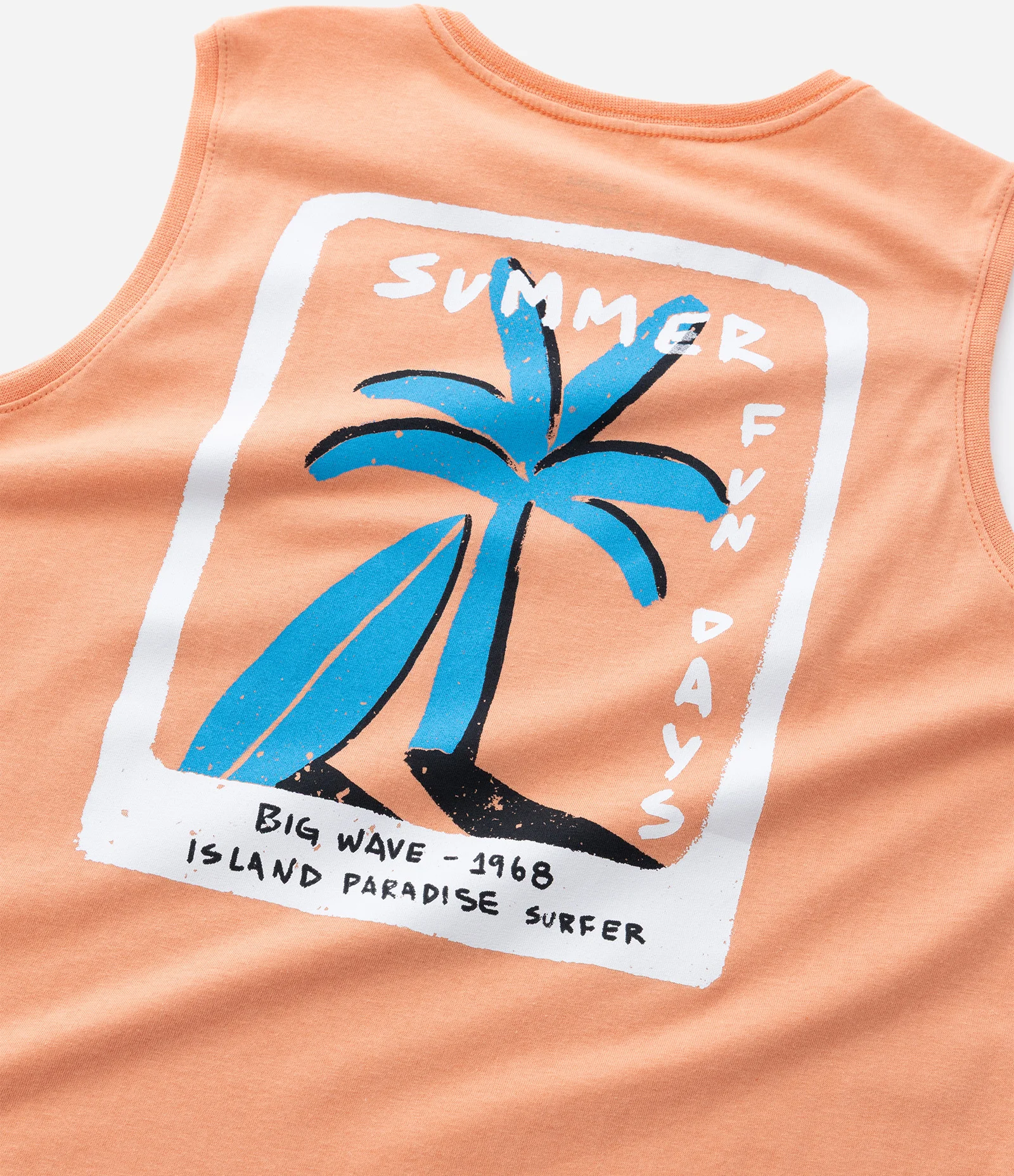 Regata Infantil com Estampa Frente e Costas Coqueiro - Tam 5 a 14 Anos Laranja 5