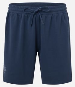 Bermuda Esportiva em Microfibra Texturizado com Estampa Localizada