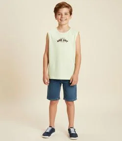 Regata Infantil com Estampa Frente e Costas Capivara - Tam 5 a 14 Anos