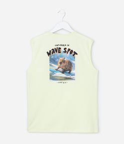 Regata Infantil com Estampa Frente e Costas Capivara - Tam 5 a 14 Anos