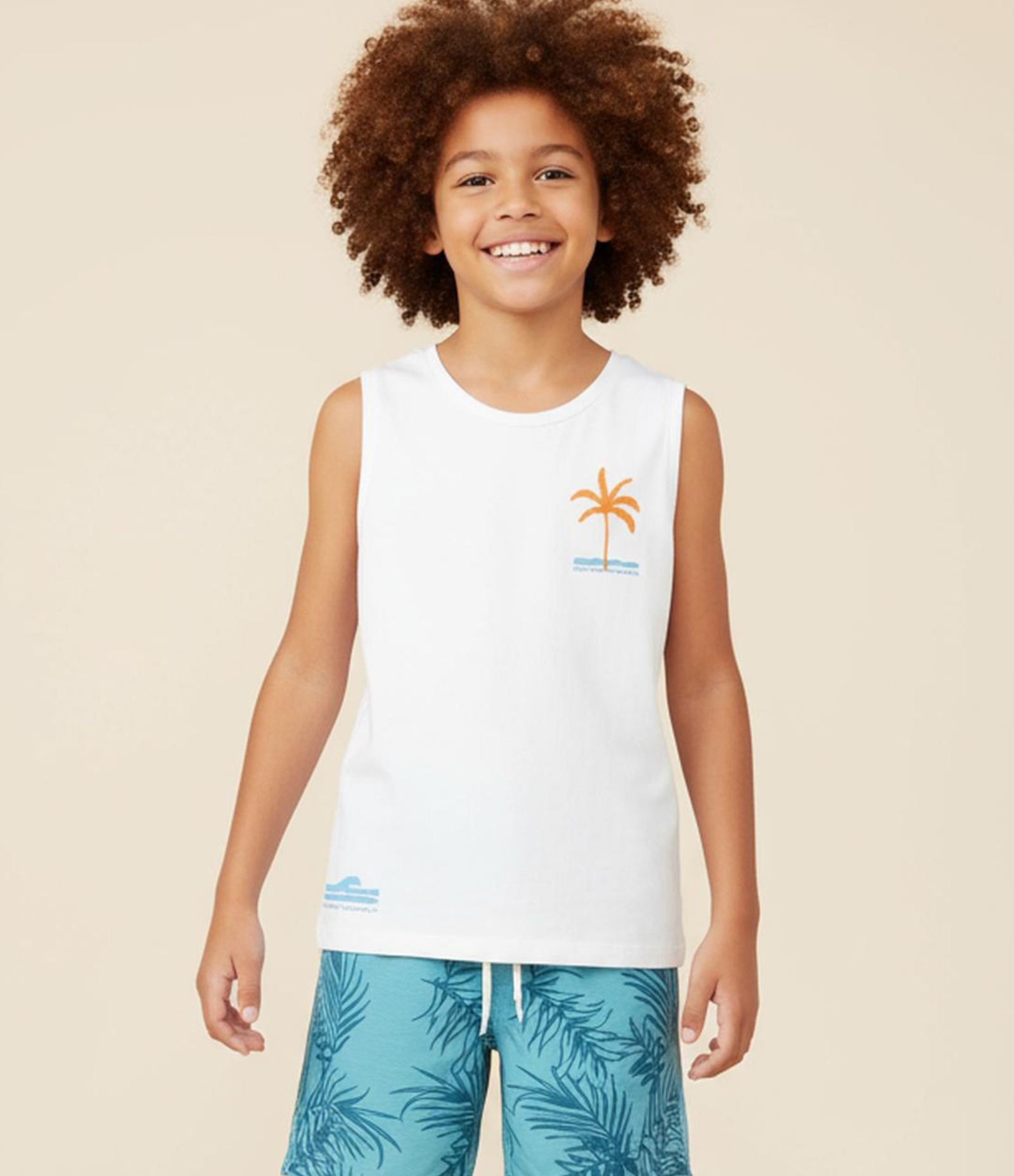 Regata Infantil com Esrampa Praia - Tam 5 a 14 Anos Branco 1