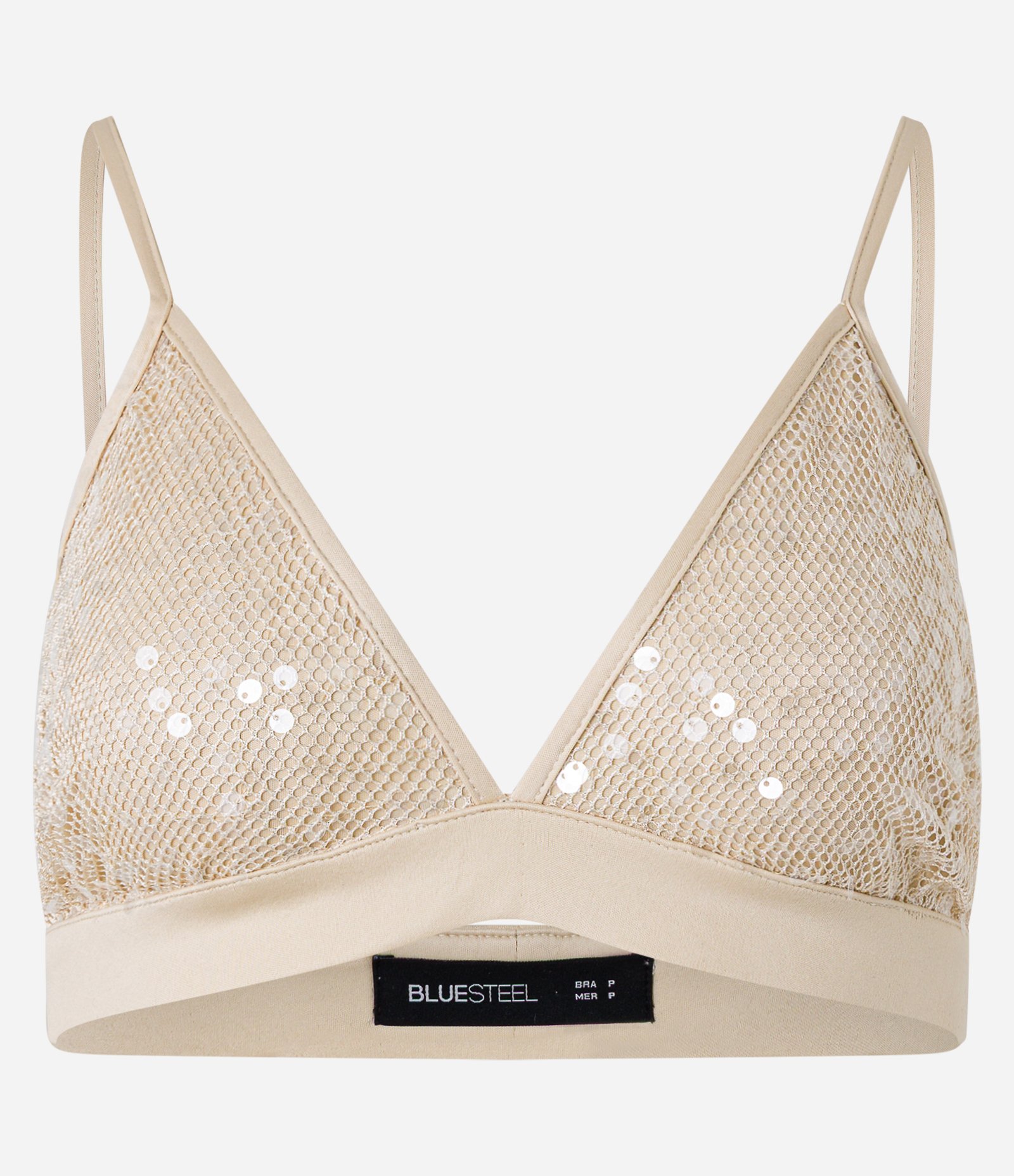 Blusa Top Cropped com Tela e Paetê Dourado 6