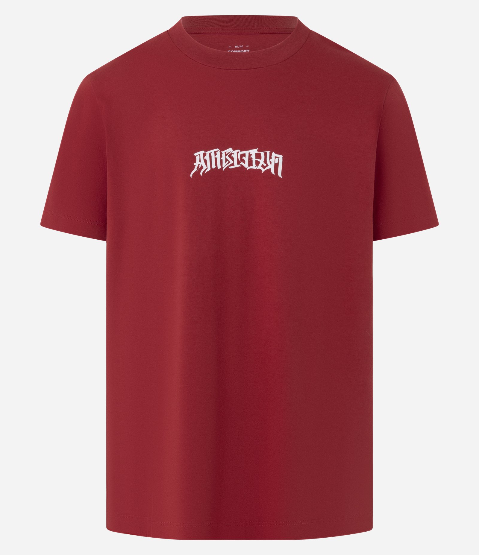Camiseta Comfort em Algodão com Estampa Lettering Ambicion Vermelho 5