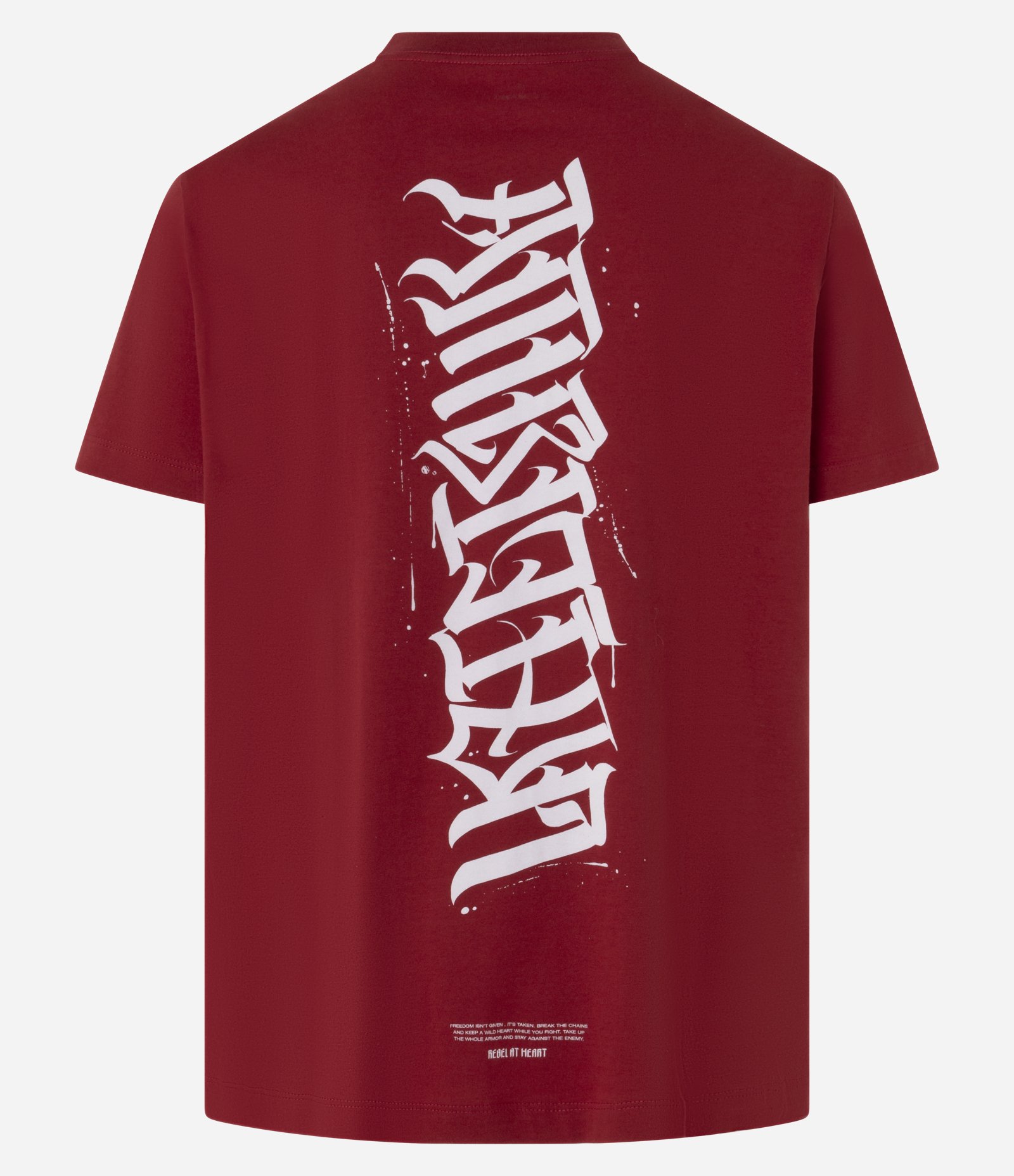 Camiseta Comfort em Algodão com Estampa Lettering Ambicion Vermelho 6