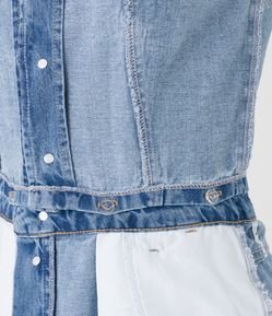 Vestido Midi em Jeans com Partes Removíveis