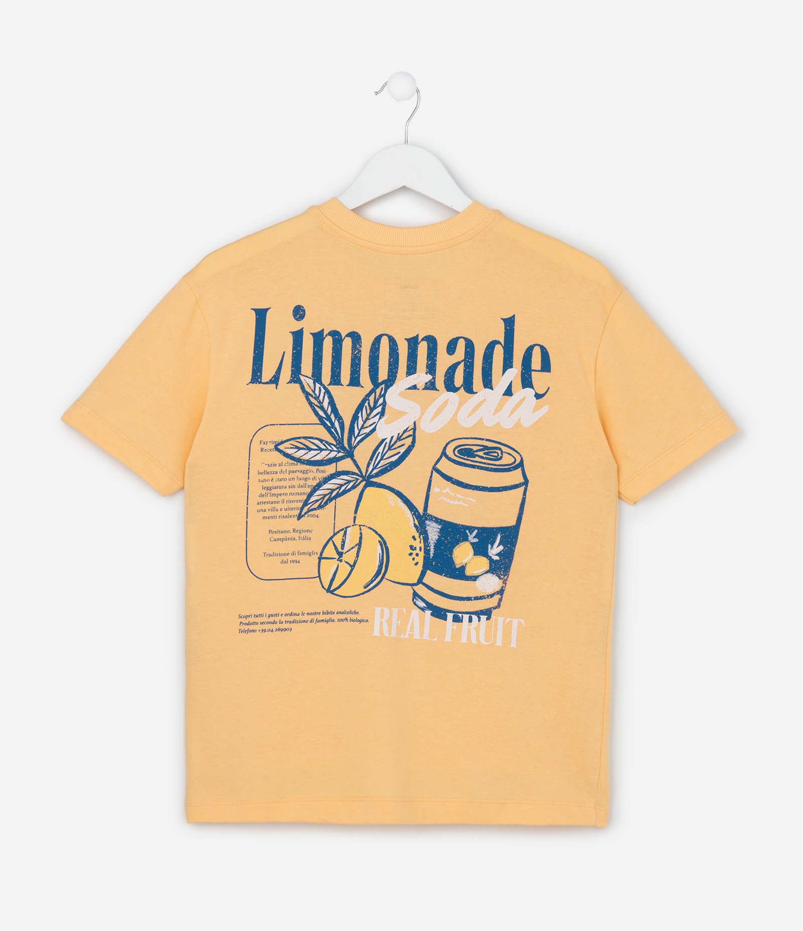 Camiseta Infantil com Estampa Frente e Costas Limonada - Tam 5 a 14 Anos Amarelo 3