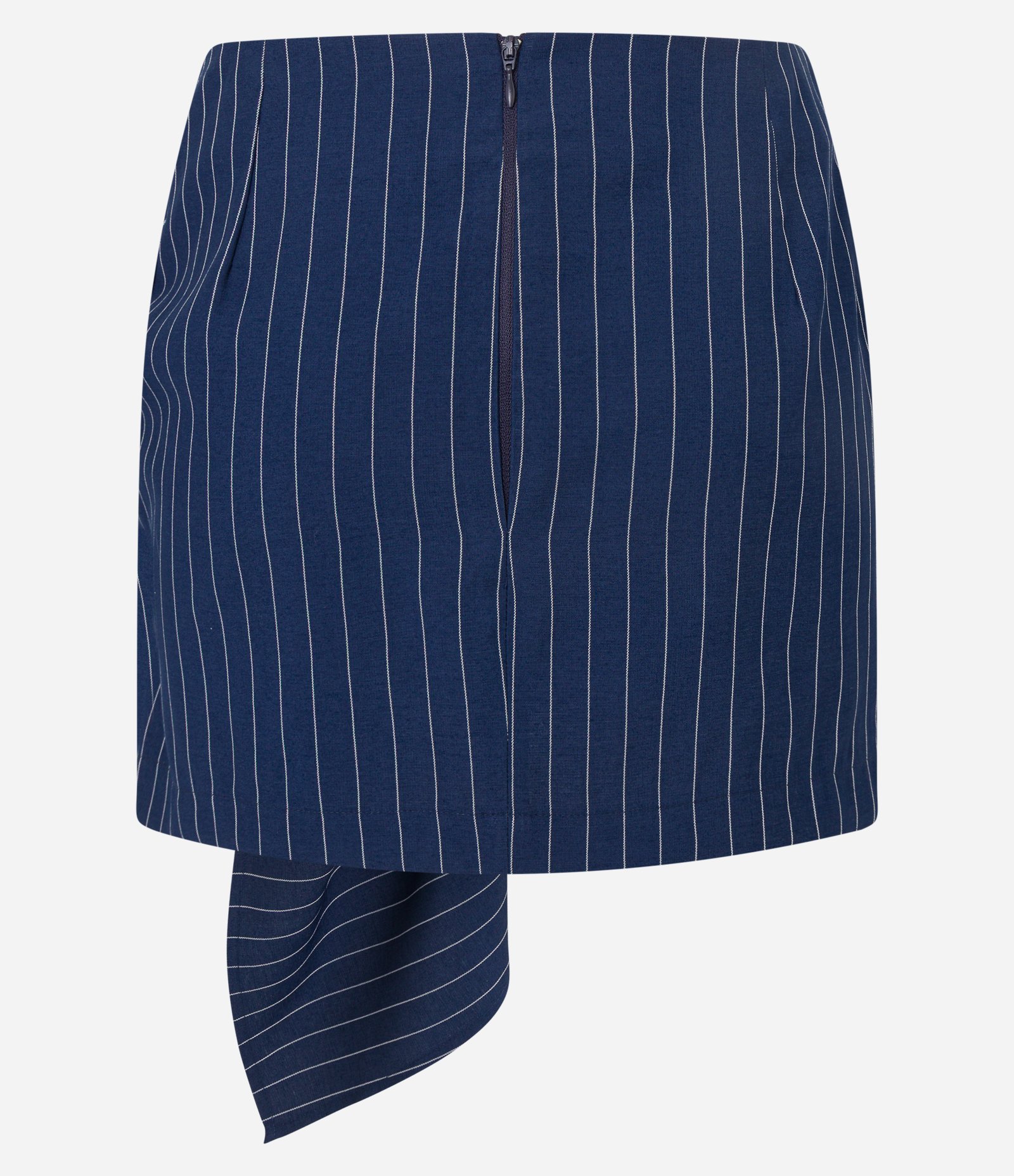 Saia Curta Alfaiatada com Risca de Giz e Laço Azul 6