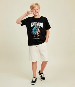 Camiseta Infantil com Estampa Capivara de Halloween - Tam 5 a 14 Anos