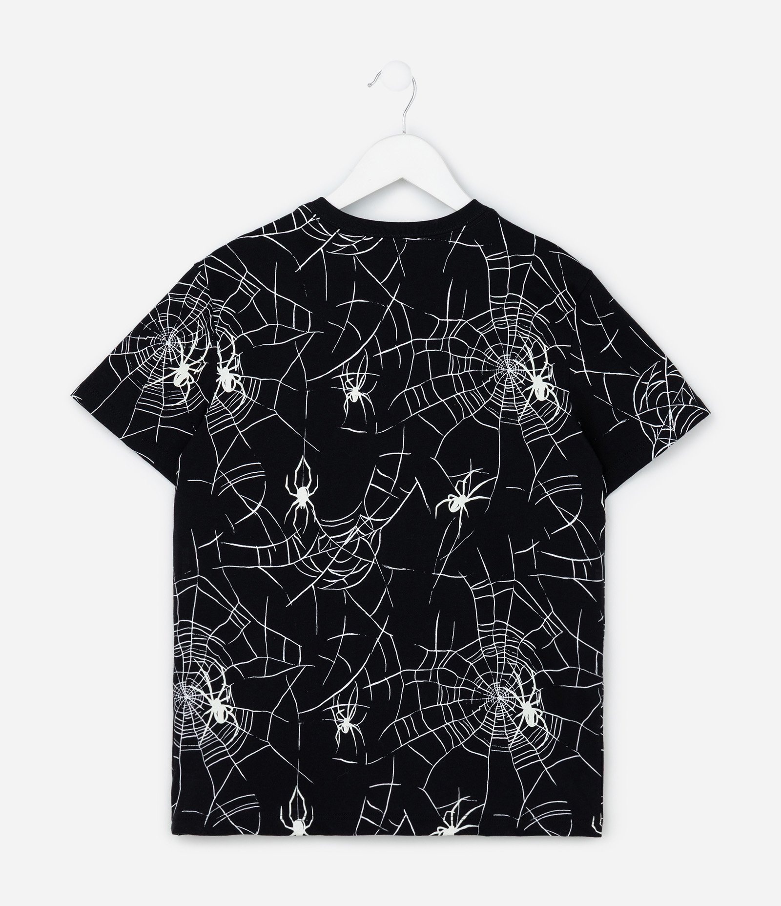 Camiseta Infantil com Estampa Teias de Aranha - Tam  5 a 14 Anos Preto 3