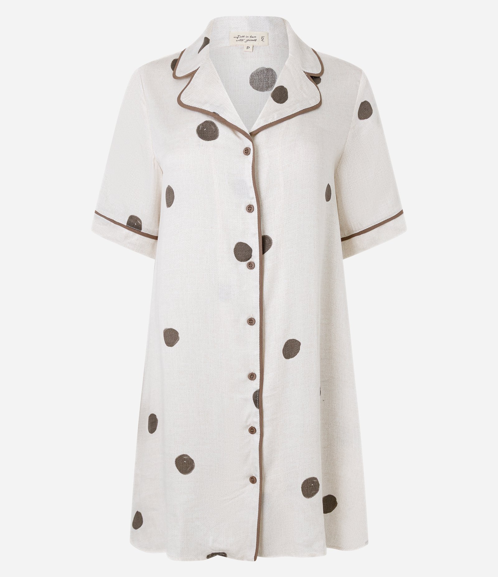 Camisola Americana em Viscose com Estampa Poá Diferenciada Off White 3