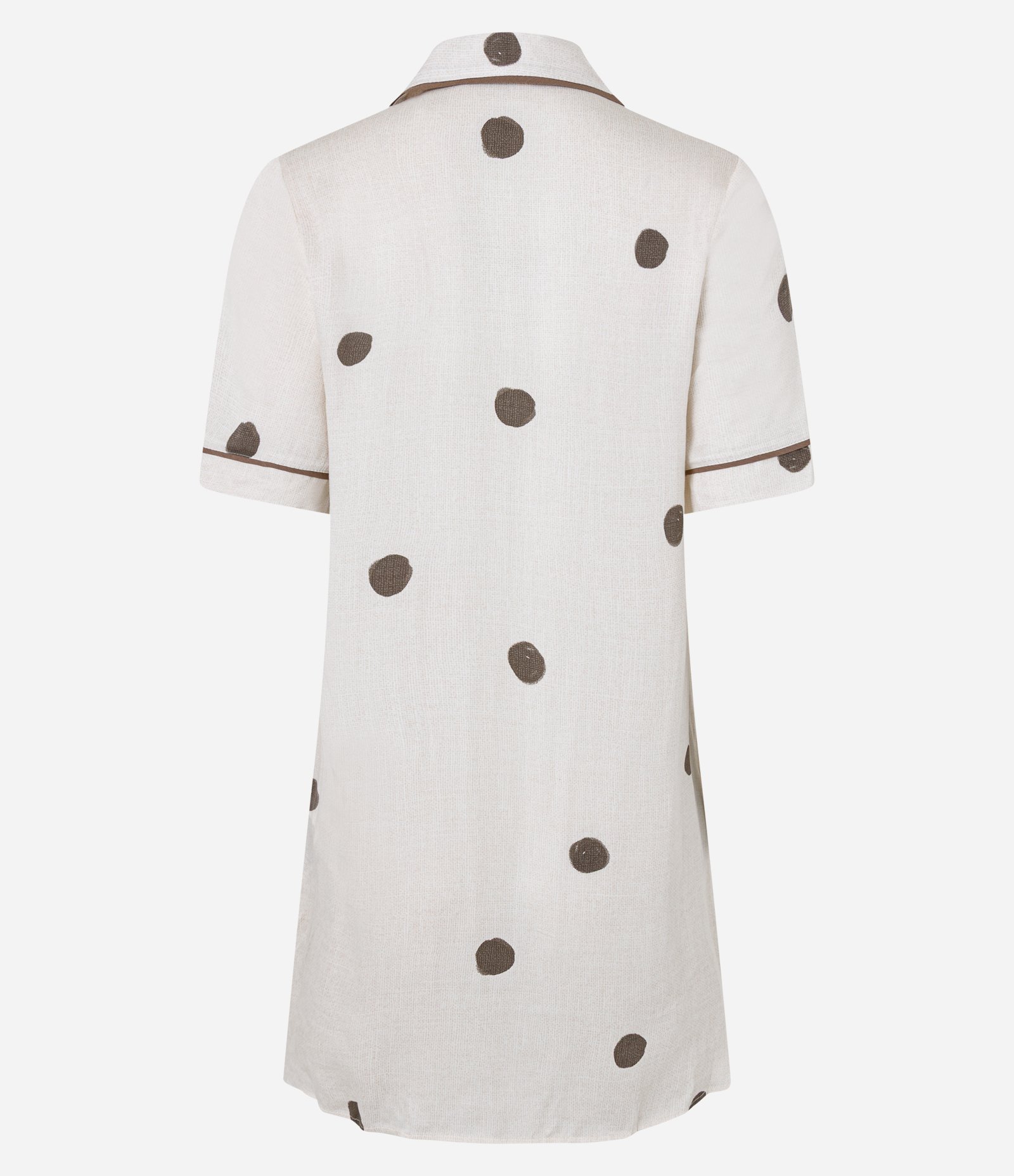 Camisola Americana em Viscose com Estampa Poá Diferenciada Off White 5